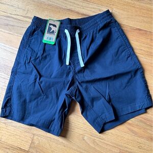 Bear Bottom Navy Drawstring Shorts 7” S